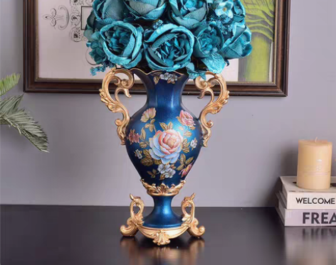 转卖北欧复古花瓶浮雕精美花纹装饰客厅家居插...