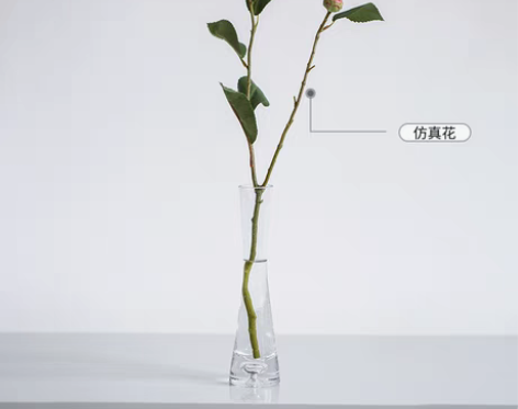 转卖小花瓶插花玻璃透明迷你细口水养客厅桌面...