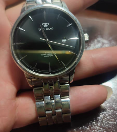 包邮闲置天王黑盘钢带手表?一口价接受私聊 ...