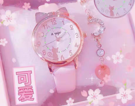 转卖新款儿童手表女卡通初中小学生只看时间防...