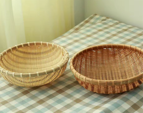 农家竹编簸箕馒头收纳筐竹制品篮子洗菜装水果...