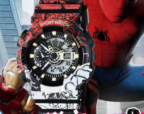 转卖蜘蛛侠海贼王漫威联名电子手表男学生潮流...