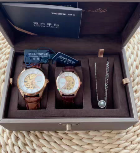 包邮雷诺RARONE珍珠项链礼盒情侣一心一...