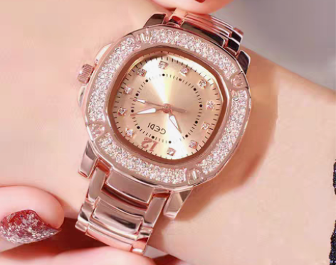 gedi女士手表歌迪 玫瑰金色 全新带吊牌...