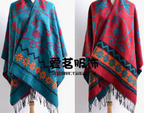 转卖张雨绮同款披肩西藏尼泊尔混仿羊毛女披肩...