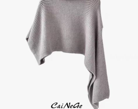 转卖秋季大衣外搭羊毛高领毛衣披肩围巾两用不...