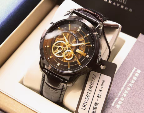 转卖罗宾尼黑色腕表潮大表盘全自动机械手表男...