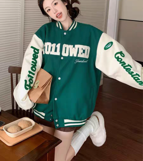 转卖全新!Fo11owed美式复古校园绿色...
