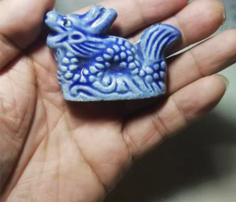 包邮龙形霁蓝釉笔架，毛笔架漂亮！ 感兴趣的...