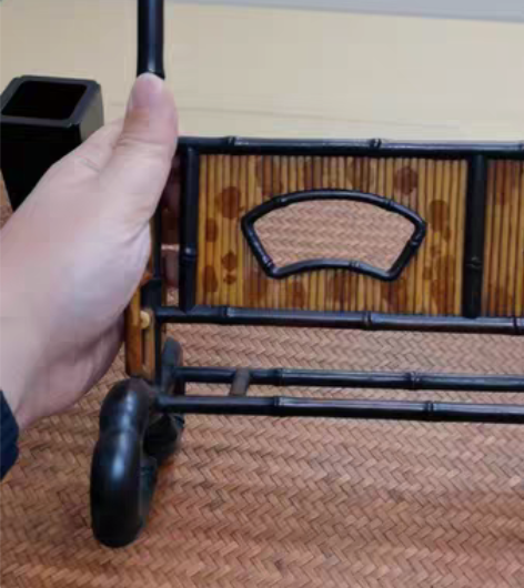 包邮小叶紫檀嵌湘妃竹毛笔架(也可用于挂珠串...