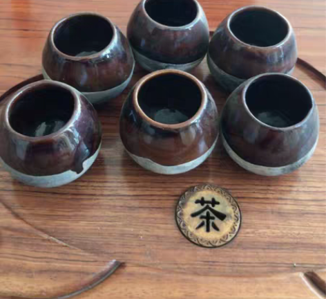 包邮老鸡心杯子6个完整的，包老，喝茶神器，...