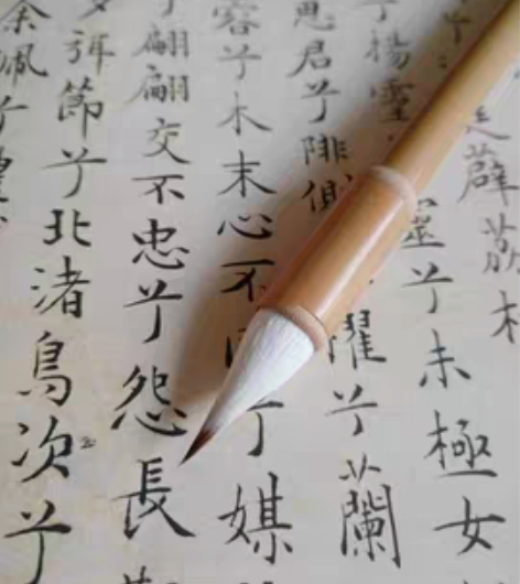 包邮[兰亭序]专用笔 仿唐缠纸鸡距毛笔.柱...