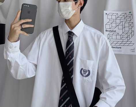 包邮全新dk制服男女生基础款白衬衫短袖学生...