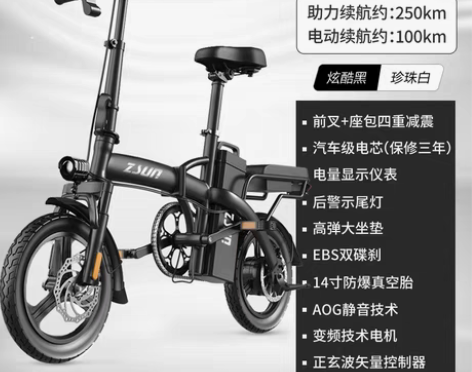 转卖德国尊尚折叠电动自行车锂电池便携代驾电...