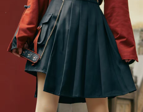 转卖原创森女部高腰半身裙垂感显瘦百褶短裙a...