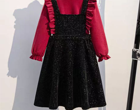 转卖【年货价】女童加绒连衣裙灯芯绒背带裙2...