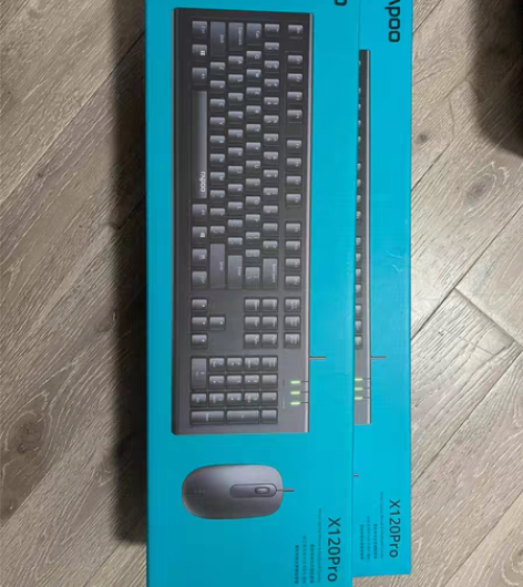 雷柏X120PRO有线键盘鼠标套装 一套4...