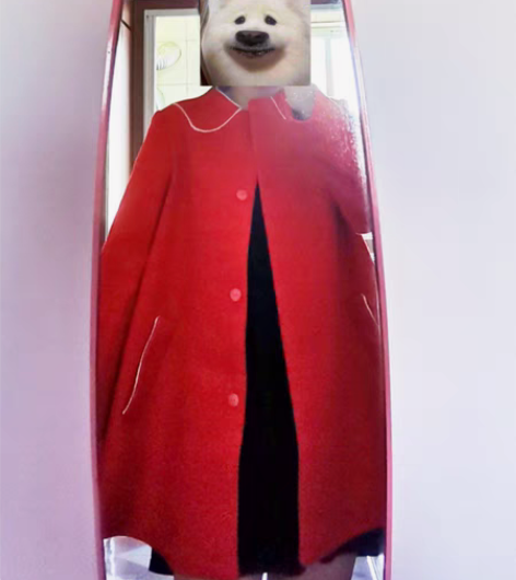 包邮拉夏贝尔全新160m码娃娃领橘色呢大衣...