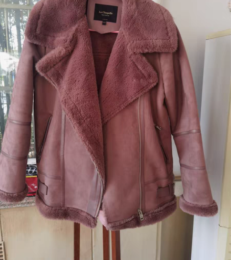 包邮拉夏贝尔 羔羊毛外套 皮毛一体短外套 ...