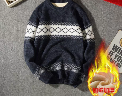 转卖天天特价南极人冬季男士圆领加绒加厚毛衣...