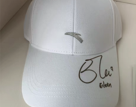 包邮谷爱凌亲笔签名安踏帽子,白色安踏正品帽...