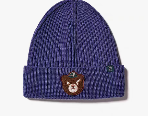 转卖MLB儿童官方男女童可爱皱眉熊毛线帽时...