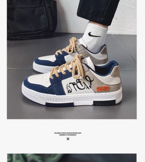 包邮卡帝乐鳄鱼男鞋秋季小众原创板鞋港风潮流...