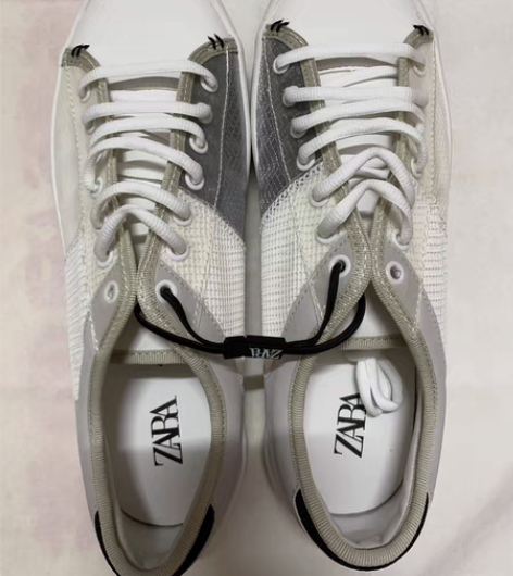 包邮Zara 全新男装白色鞋子，小白鞋，灰...