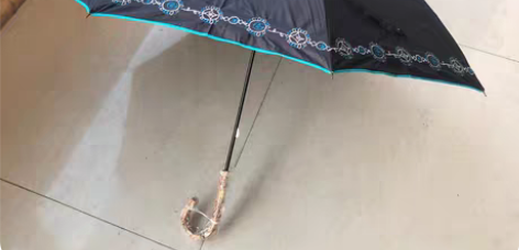 包邮全新 日本UV日系晴雨两用女式木质长柄...