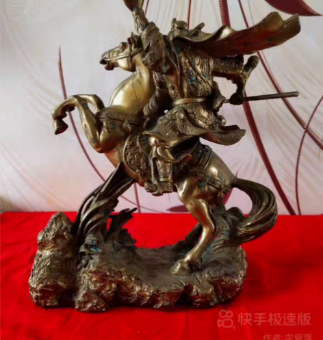 纯铜武圣关公摆件【高27厘米/重5斤】 按...