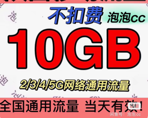 包邮 陕西移动流量 10GB，日包（24小...