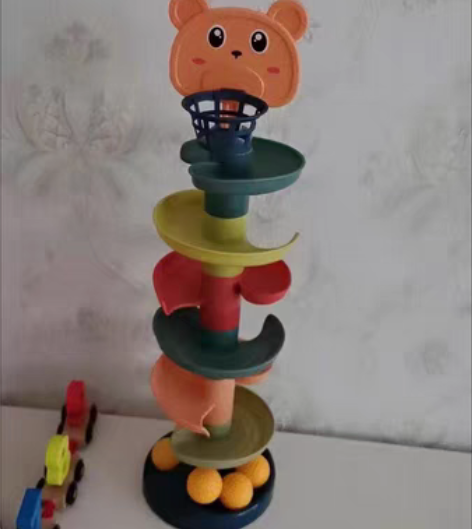 包邮儿童婴幼儿启蒙早教投篮轨道投球滚球玩具...