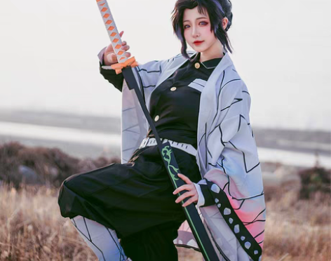 转卖全套现货鬼灭之刃蝴蝶忍cos服送假发蝴...
