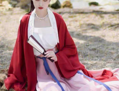 东月棠宋制汉服清风笺 M码红色长衫S码粉色...