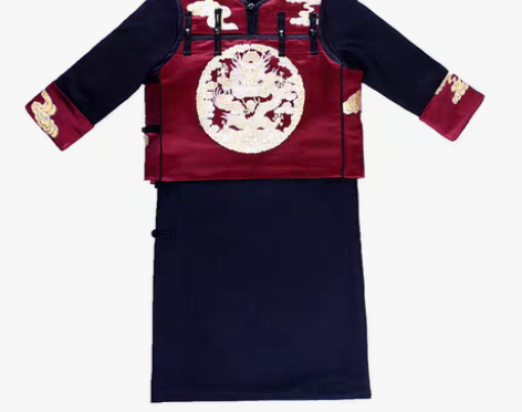 转卖男童冬季新款民国风宝宝唐装生日服两件套...