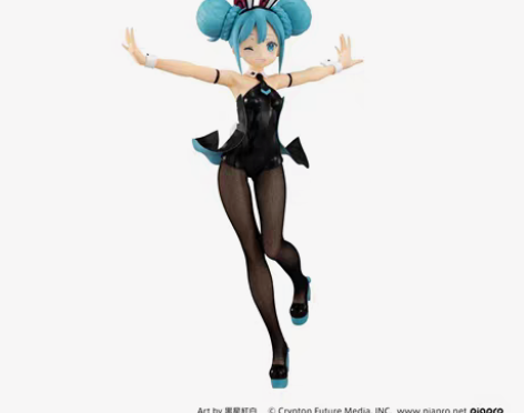 包邮FuRyu 初音未来 眨眼 兔女郎 黑...