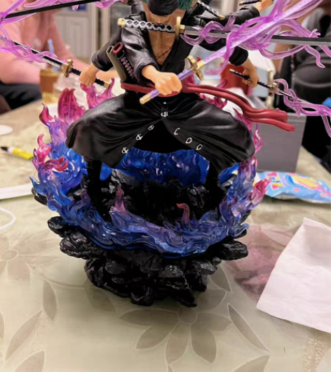 手办海贼王索隆九刀流三头六臂云朵桌面摆件 ...