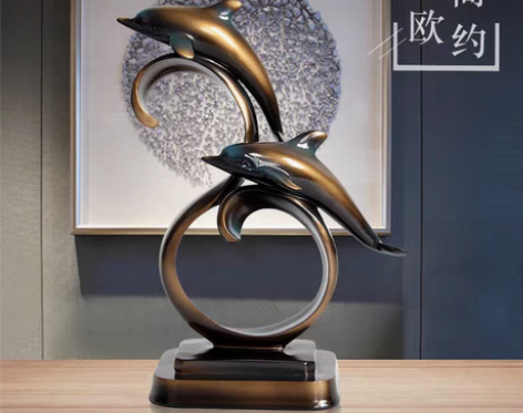 转卖北欧海豚摆件家居饰品客厅酒柜装饰品现代...