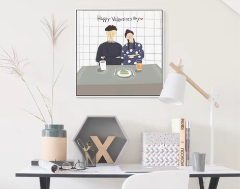 转卖【狂欢价】墙蛙正版现代简约餐厅装饰画小...