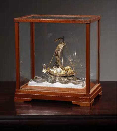 海外回流  纯银错金凤首宝船 海外回流  ...