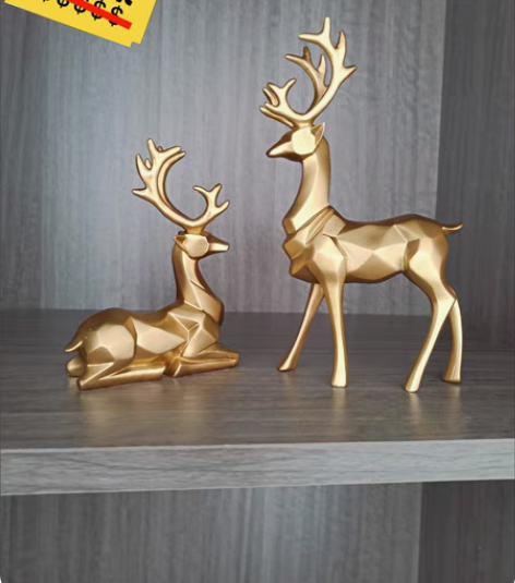 包邮北欧几何麋鹿摆件，美观时尚大气，做工非...