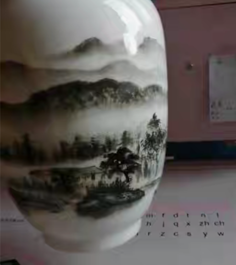 包邮景德镇对瓶《日出韶山东方红瓷画双绝》，...