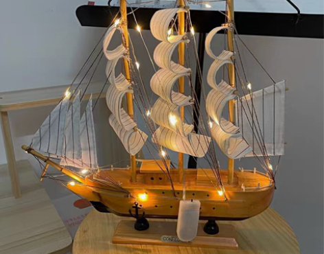 包邮【捡漏】北欧摆件一帆风顺帆船模型客厅房...