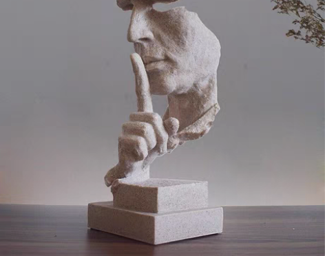 转卖沉默是金 抽象工艺品创意北欧雕塑摆件复...