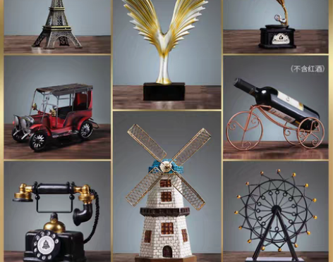 转卖创意美式咖啡厅酒吧家居摆设装饰品酒柜北...