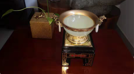 包邮富贵玉碗精品挥洒佛尘扫新款家居摆件风水...