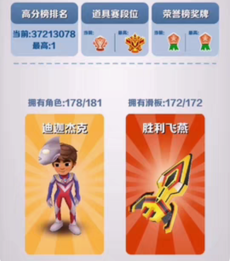 地铁跑酷拉满套餐 【洛阳】全人物+全皮肤+...