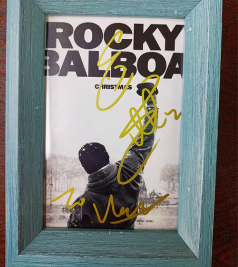 包邮史泰龙签名照片,回信所得,照片为主演电...