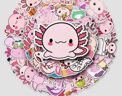 包邮库存积压一批儿童卡通动物贴纸蝾螈涂鸦贴...