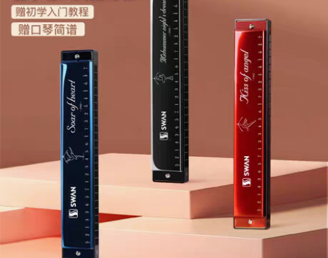 转卖口琴天鹅24孔复音c调口琴初学者儿童入...